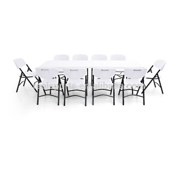 Plain White Dining Tables Camping Bankett Tisch Kunststoff einfach Klapptisch